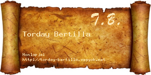 Torday Bertilla névjegykártya
